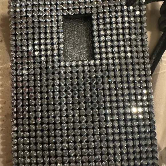 Crystal-Studded Swarovski Black ID Case - Picture 1 of 7